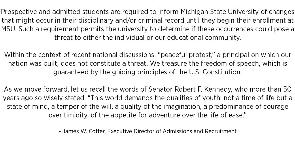 MSU Admissions tweet media