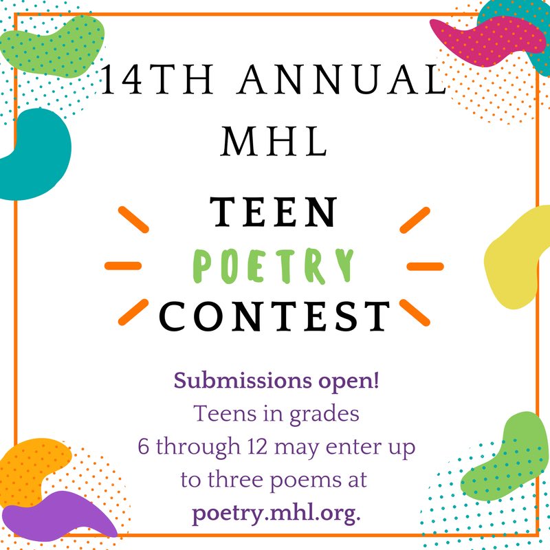 GLTSLibrary's tweet photo. Memorial Hall Teen Poetry Contest! Enter up to three submissions by March 9. See Mrs. Millette in library with questions. https://t.co/A8WoWHgSYF #reggiereaders #gltslibrary #reggiewriters https://t.co/YfUyuRcSWN