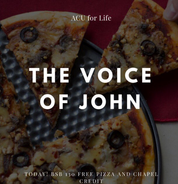 Join us today at 5pm in BSB 130 for The Voice of John! See you there!