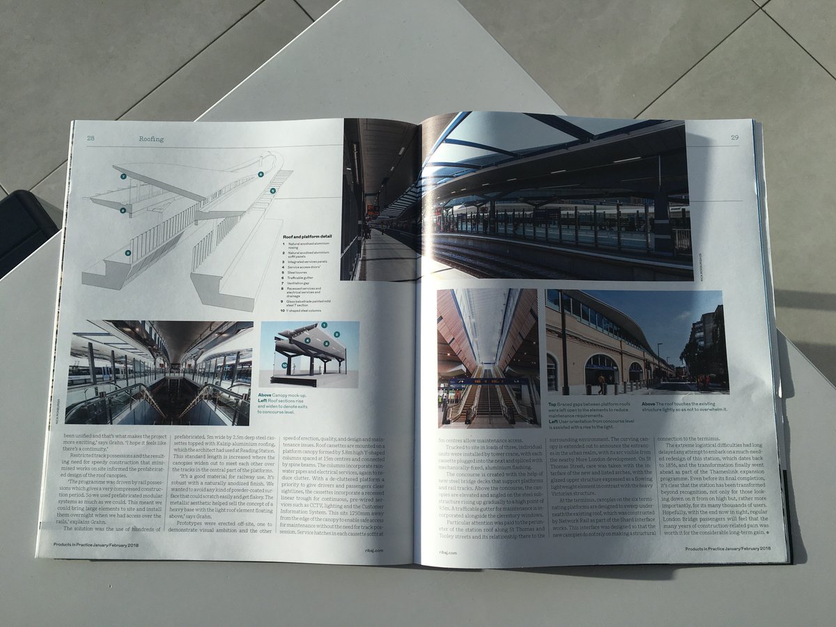 iGuzzini's tweet photo. #ThrowbackThursday How exciting to come across the article about the #LondonBridge Station project featured in the Jan/Feb edition of @RIBAJ #ProductsinPractice! A project that we'll always hold dear, in collaboration w/ @WSP_UK. https://t.co/x7LNibmod7
