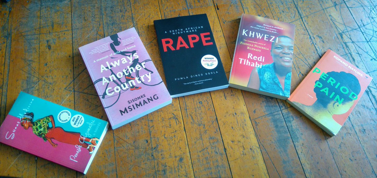 NeoMohapi's tweet photo. I didn't forget! 😎 
Happy #WorldBookDay 📖 
These are some of my favourites, even though I haven't yet finished one of them. #Books #AuthorsWhoRock #WomenWhoRock https://t.co/qfbM0KSWzl