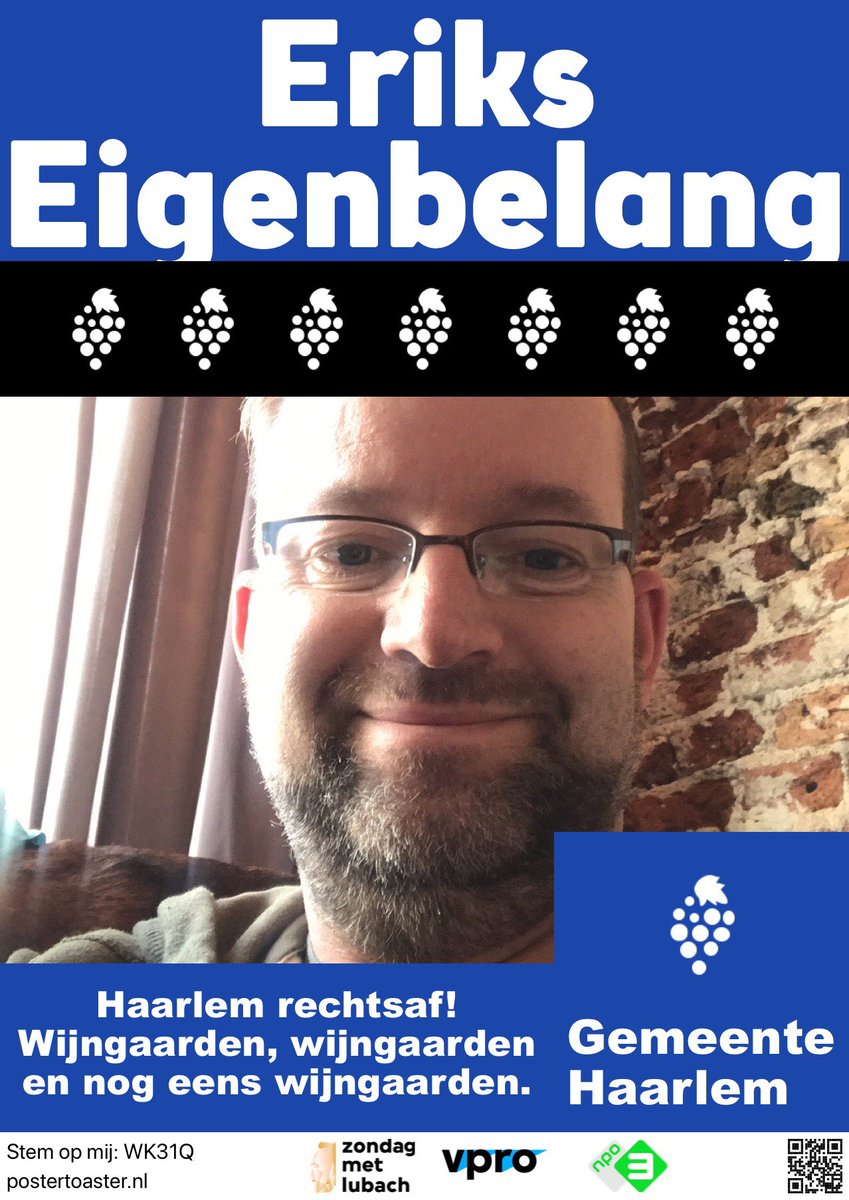 RelaxedVergader's tweet photo. Stem op Eriks Eigenbelang! Download de app op https://t.co/sV7VY7lrMW en zoek op code "WK31Q". #postertoaster #zondagmetlubach https://t.co/eIYTSjlykr