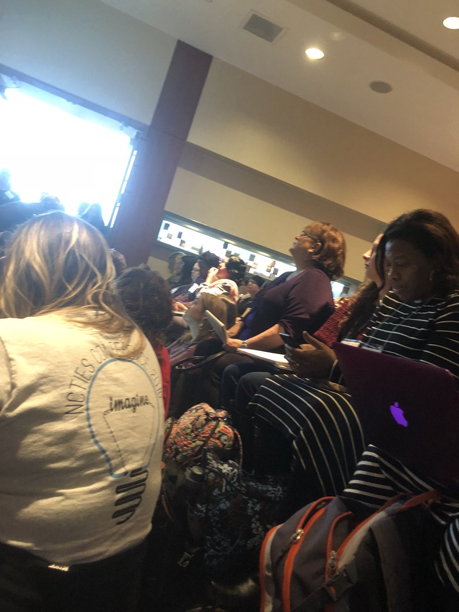 randrmoran's tweet photo. @shannontsnow has packed the room and overflowed into the hall. #ncties2018 #hyperdocs https://t.co/5O99MqRpZr