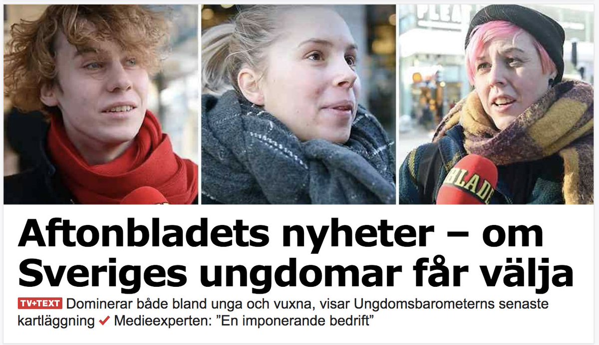 Unga svenskar väljer Aftonbladet.
"Imponerande bedrift"
aftonbladet.se/nyheter/a/5Vox…