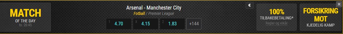 CoolbetGames's tweet photo. Dagens Match Of The Day er møtet mellom @ArsenalNorway og @ManchesterCitys . #sjekkoddsen og les hva oddsekspert @Jebirken mener om kampen her: https://t.co/LoEMBWjybb
#oddsprat #oddstips #2pl #PremierLeague #toppkamp https://t.co/14BVnN1jcp