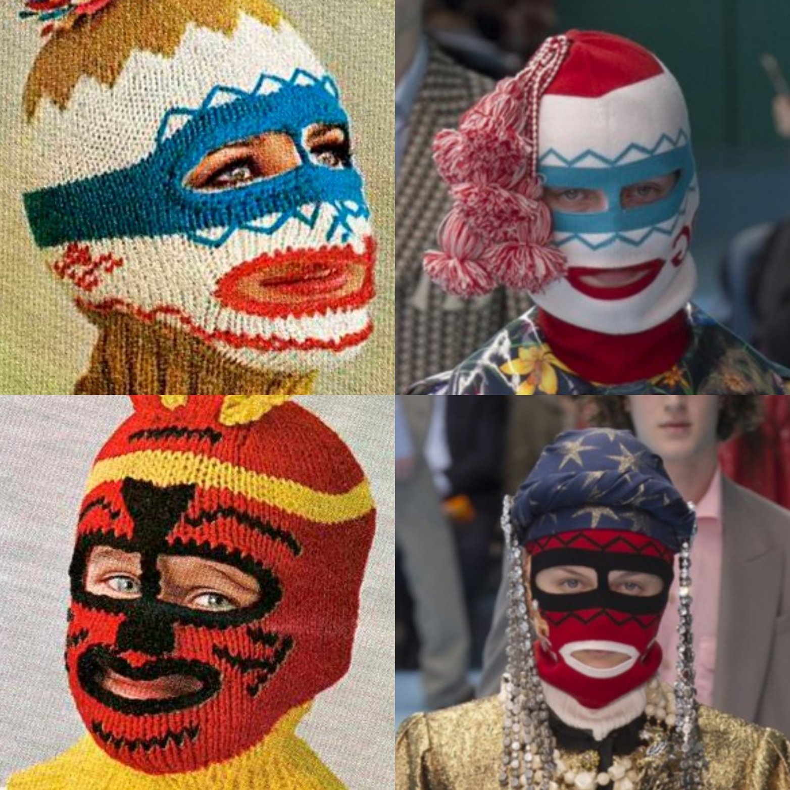 Outi (Les) Pyy Vastuullisuusvaikuttaja on X: When designers are too  literately inspired. On the left are ski mask knitting patterns from late  70s and on the right Gucci Fall 2018 balaclava masks.
