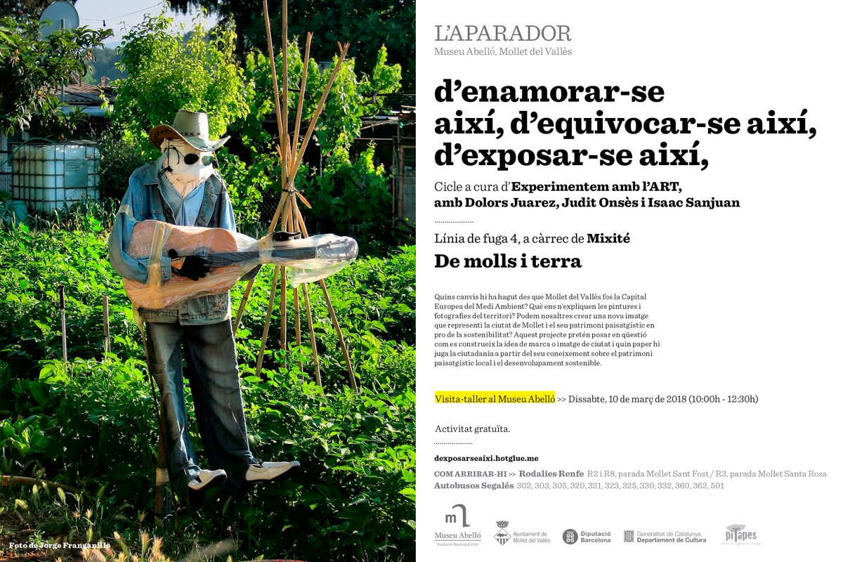 mixitecoop's tweet photo. Dissabte 10M fem la primera activitat del projecte "De molls i terra" #sostenibilitat #ciutat #paisatge #imatge
En el marc dl cicle "d'enamorar-se així, d'equivocar-se així, d'exposar-se així" a cura d @ExperimentemART amb @dolorsjuarez Judit Onsès i @sanjuan_isaac a @museuabello https://t.co/PQpV1ZVgoS