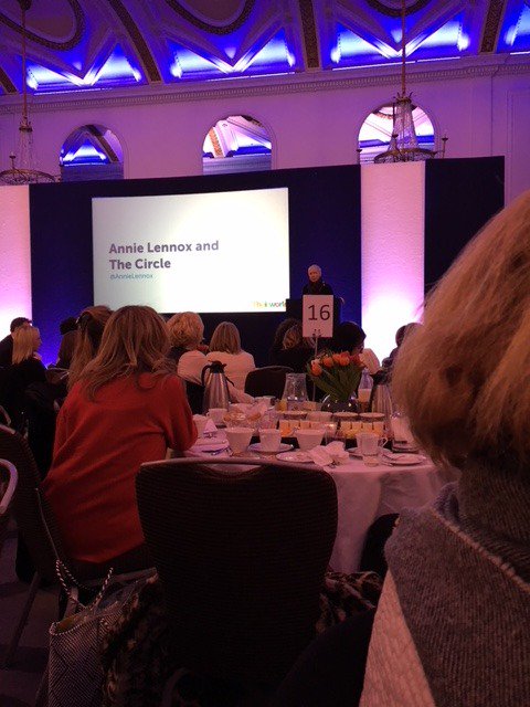 Very moving speeches at the <a href="/theirworld/">Theirworld</a> breakfast by <a href="/bbclysedoucet/">lyse doucet</a> and <a href="/AnnieLennox/">Minh Minh</a> (can you tell we were sitting behind her???).
#ChangeTheCulture