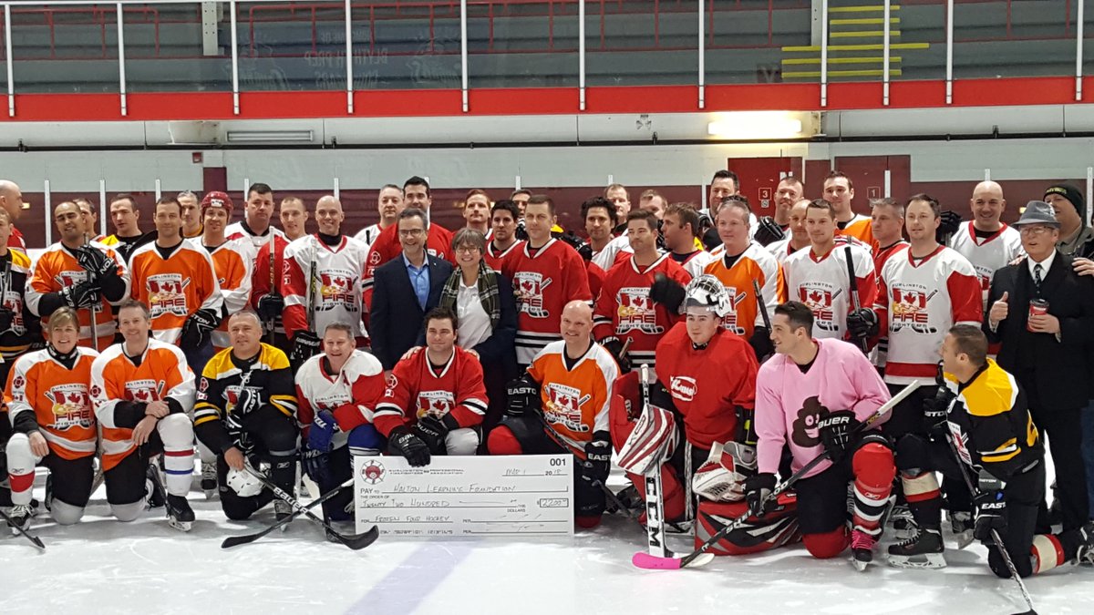 Now that's a goal -- raising $2,200 for @HaltonLearnFDN! Huge thanks @IAFF1552 and @BPFA_Benevolent for supporting #HDSB students via 2018 #FrozenFour hockey tourny!
