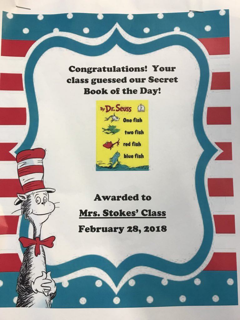 MrsStokesWFS's tweet photo. We are having fun celebrating Dr. Seuss this week. https://t.co/4xSTcxPSUZ