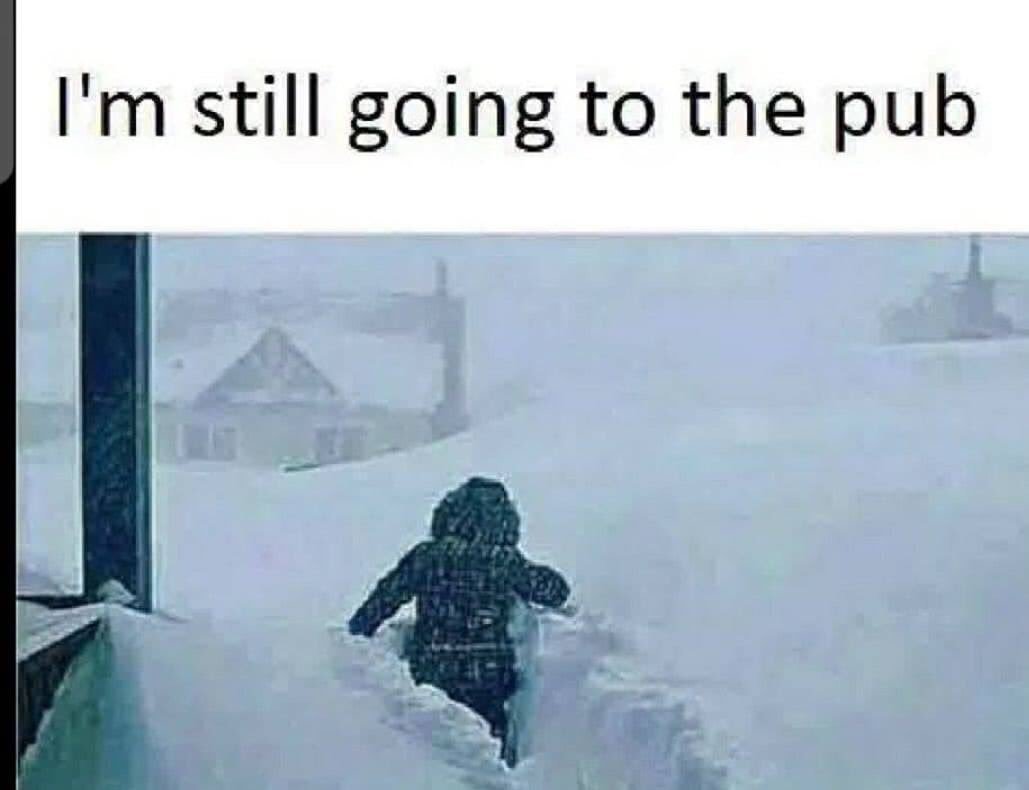 OAandCH's tweet photo. I see a lot of you are bunking off early today, going “home”. Yeah right. See you at the bar #snowmageddon #beastfromtheeast #bestinthewest #emmaiscoming #salisbury #WinterWarmer https://t.co/DlySHvcyAA
