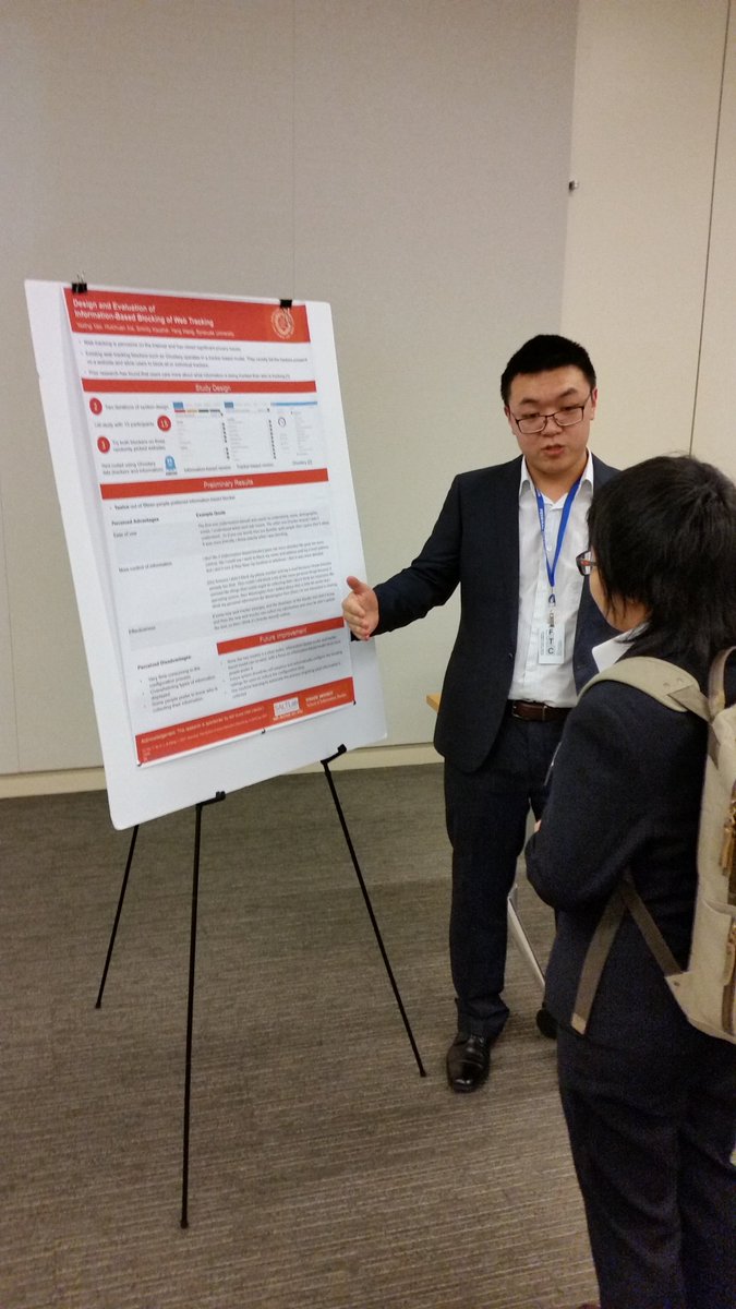 salt_ischool's tweet photo. Doctoral students Yaxing Yao and Natã Barbosa @natabarbosa presented their research at FTC #PrivacyCon18 https://t.co/k8Ch6xFKZp
