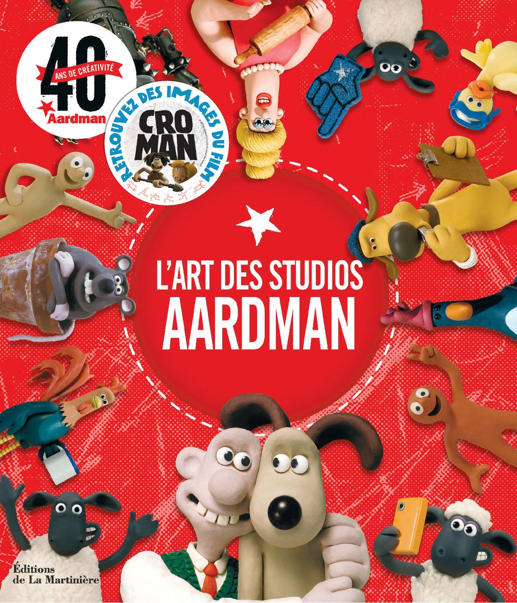 ed_LaMartiniere's tweet photo. Alors que "Cro Man" est toujours sur les écrans, venez découvrir  "L'Art des Studios Aardman" ! Pour gagner le livre RT+follow avant le lundi 5 mars à 17h.
#KdoDuJeudi #concours #Aardman #Aardmanstudios #WallaceandGromit #Shawnlemouton #CroMan #cinema #animation #stopmotion https://t.co/swHTQieaIk