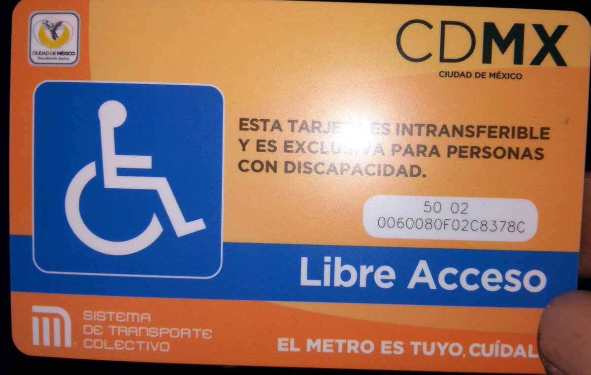 libre acceso tarjeta metro para personas con discapacidad - El Mundo  Maravilloso de Danny