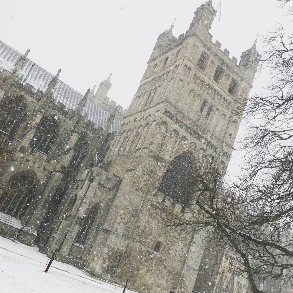 Mr_John_Harvey_'s tweet photo. #SnowDay in beautiful #Exeter! #ExeterCathedral #stormemma #thebeastfromtheeast #inExeter #discoverExeter #loveExeter #brrrr 
https://t.co/tiDV3sQMJD https://t.co/q6lvha5hol