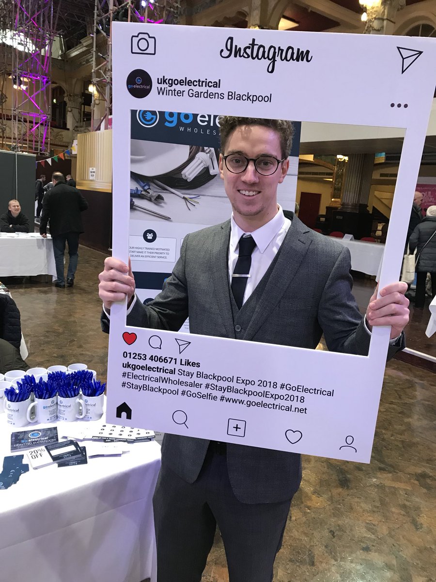 ukgoelectrical's tweet photo. Ben enjoying a #goselfie opportunity at the @StayBlackpool that we were exhibiting at today! #goelectrical #electricalwholesale #wintergardensblackpool #stayblackpool #blackpoolhotels https://t.co/aEKJxKyJgg