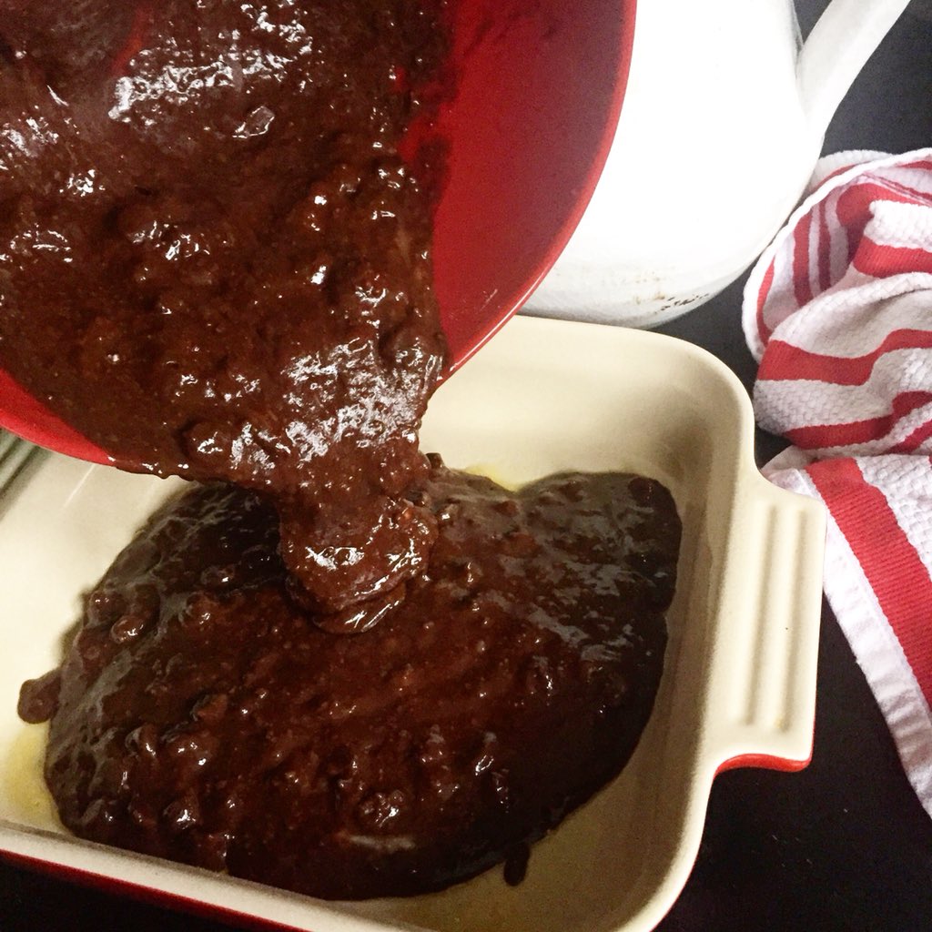 Baking first thing this #RainyDay with  a favorite #brownie treat! #Catering #chocolate