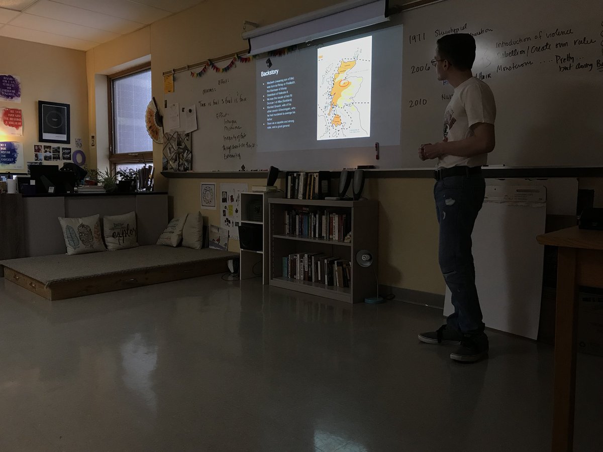 ChristaOverbeck's tweet photo. Authentic student passion is super inspiring! This AP Scholar volunteered to share his knowledge of the historical Macbeth in a fascinating presentation today! #TheLibertyWay https://t.co/jaU2RxQdYv