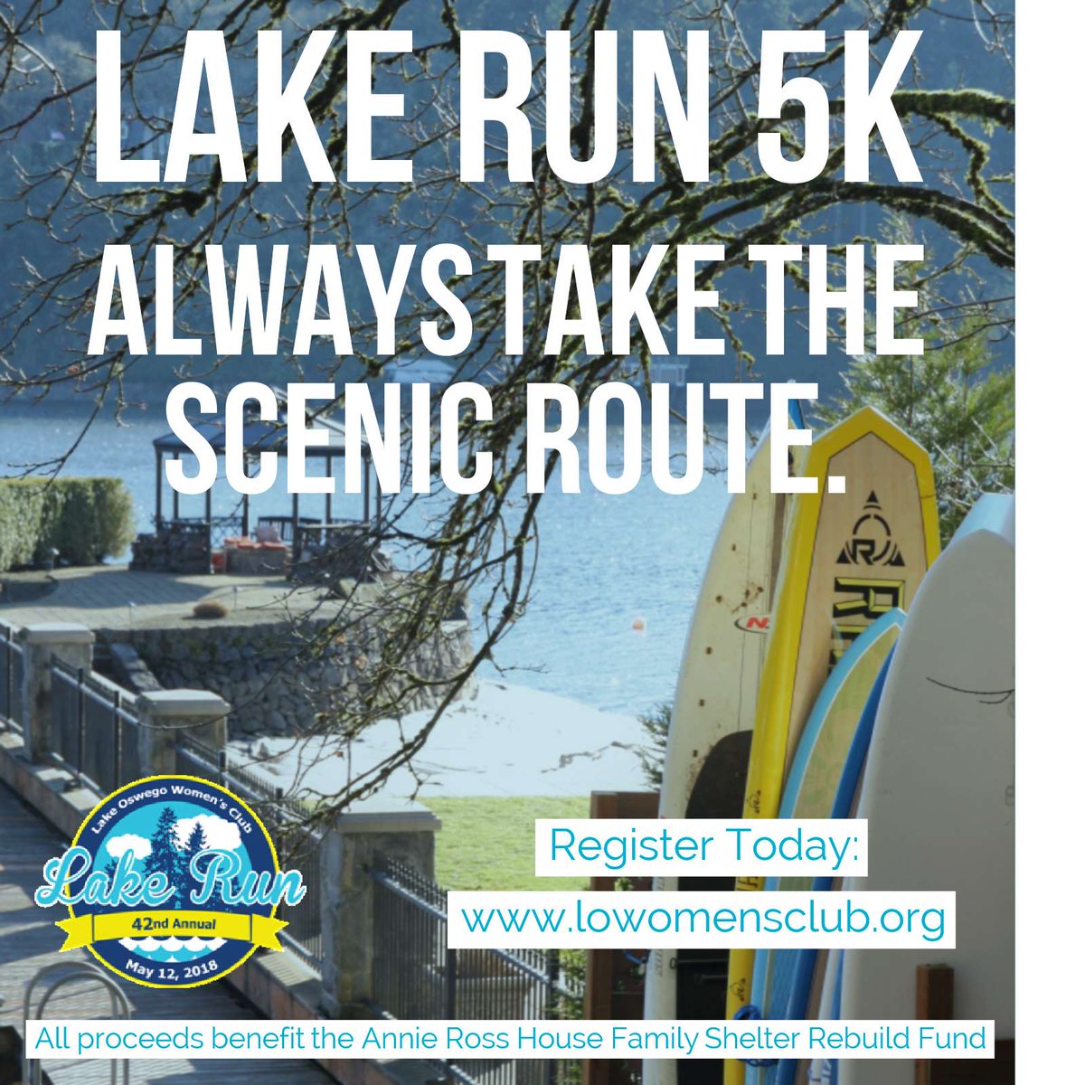 LOLakeRun's tweet image. Calling all businesses in Lake Oswego/West Linn!! Sponsoring the Lake Run is good business! You're associated with a beloved community event and are helping to rebuild the only emergency family shelter in Clackamas County, The Annie Ross House.