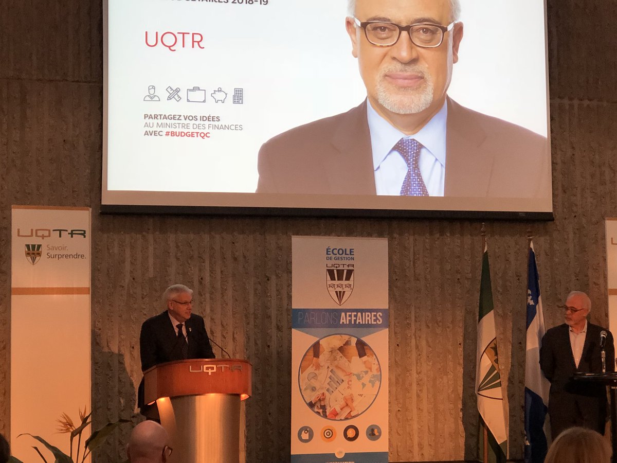 DSTAmandTR's tweet photo. Le ministre des finances Carlos Leitao en consultation pré-budgétaire auprès des étudiants à l’@UQTR. Il est possible de le suivre sur sa page en Facebook live! https://t.co/MB2IlFtFOl