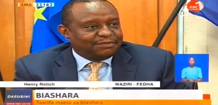 KBCChannel1's tweet photo. Waziri wa fedha,Henry Rotich kwa mara nyingine amelihimiza bunge kubadili sheria inayodhibiti viwango vya riba za mikopo ili sekta ya kibinafsi iweze kunufaika na mikopo. #KBCDarubini ^BN https://t.co/SM4FGGhkfa