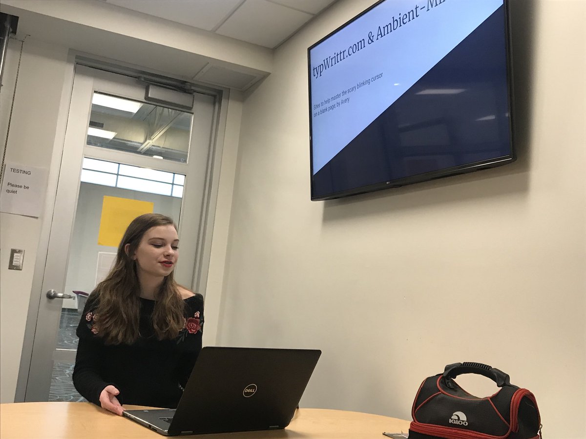 SoHaWC's tweet photo. Delivery presentations on resources for writers today! Our center is dedicated to supporting our student writers however and whenever we can! #wcchat #writingcenters #shpsrams @j_sards58_6 @chessking500 https://t.co/JuIhCwN9u1