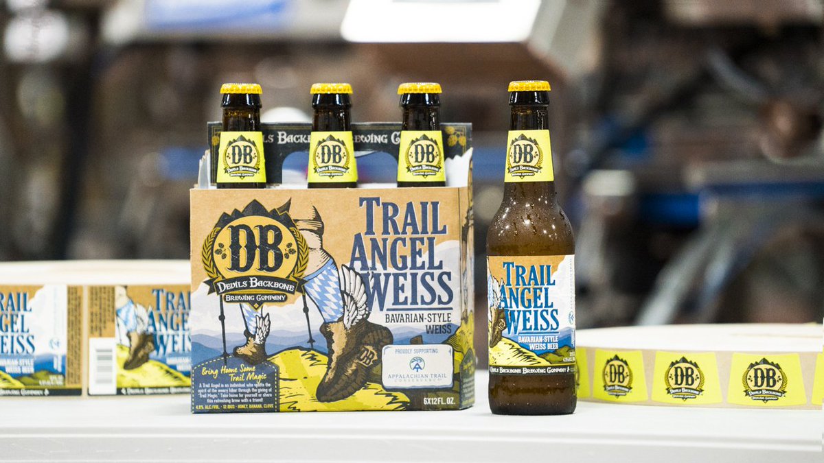 dbbrewingco's tweet photo. Sharp looking new packaging for Trail Angel Weiss. Coming to you in cans AND bottles this year and now proudly supporting the Appalachian Trail Conservancy. What do you think of the new bottles? https://t.co/egiZLvqekF
