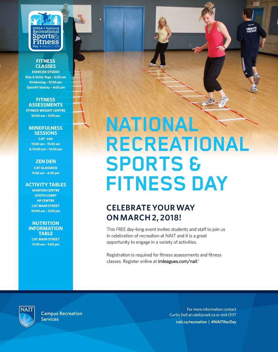 NAITRecreation's tweet photo. Tomorrow is #NAITRecDay!! We have a ton of events happening all day long, check them out and join us! #NAIT #HowDoYouRec https://t.co/4JqqEgYWqk