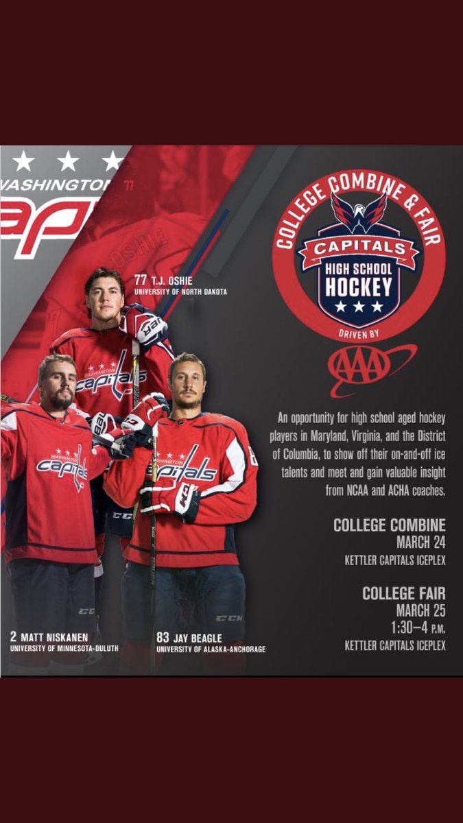 AthleteNext's tweet photo. Excited to be the on and off ice combine provider for @CapsYouthHockey College Hockey Fair again! @NHL @WashingtonCapit #youthhockey #hockey https://t.co/BzBetZtOFg