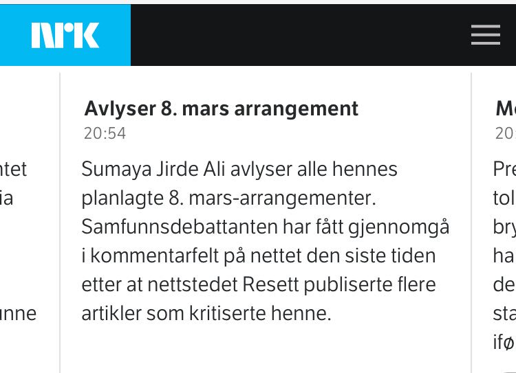 Fordi hun har «fått gjennomgå» etter flere «artikler som kritiserer henne». Eller fordi hun er hetset og truet, som resten av oss kaller det.