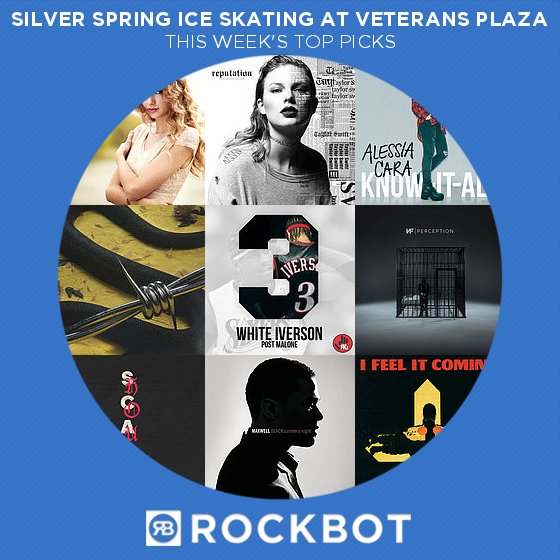 SkateDTSS's tweet photo. This Week's Top @GetRockbot Picks at Silver Spring Ice Skating at Veterans Plaza : https://t.co/HriT7oXobq https://t.co/Q6e6C9mk6c