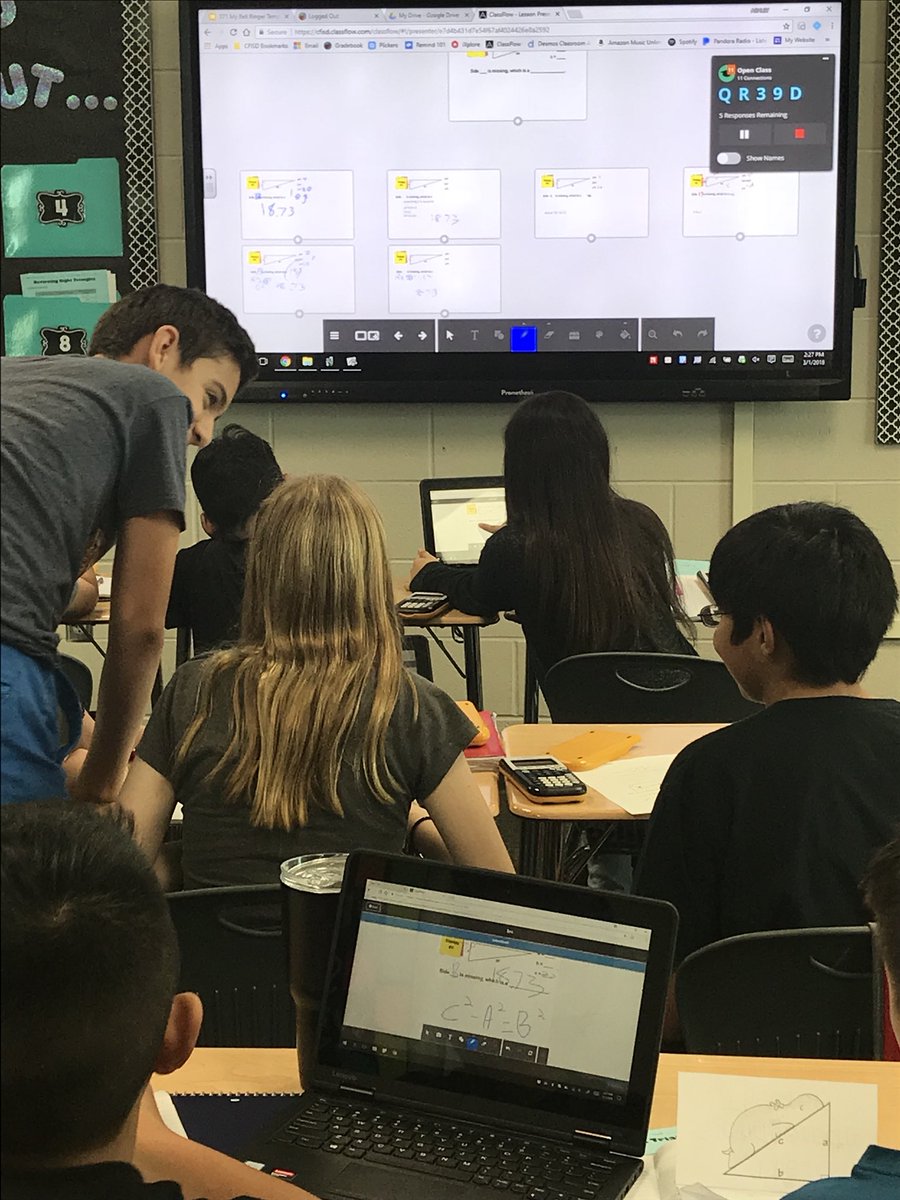aswolf09's tweet image. Using classflow to discover and apply the Pythagorean Theorem formula. Great conversations throughout the classroom. #classflow #wearesalyards