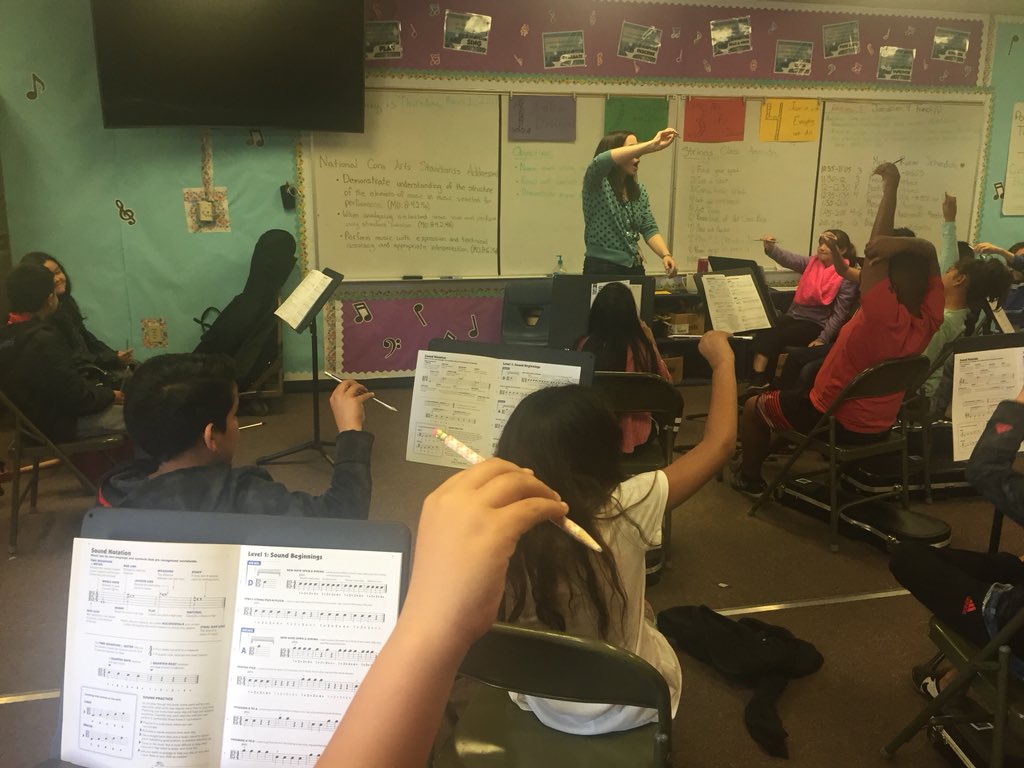 Practicing the perfect #bow hold @JL_Eagles #cvesdArts @VH1SaveTheMusic @CVESDNews #string #orchestra #futuremusicians