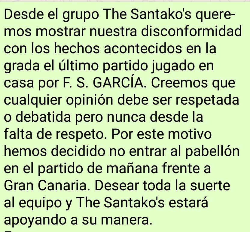 COMUNICADO OFICIAL THE SANTAKO'S