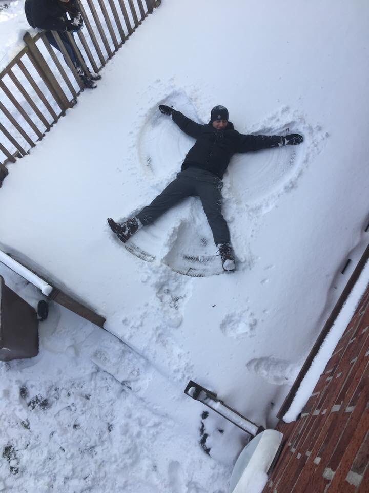 marionf1973's tweet photo. @thescript I’m too much of a princess to lie on the snowy ground so my nephew obliged with this one #FreedomChildSnowAngels https://t.co/wZzOYMI6QS