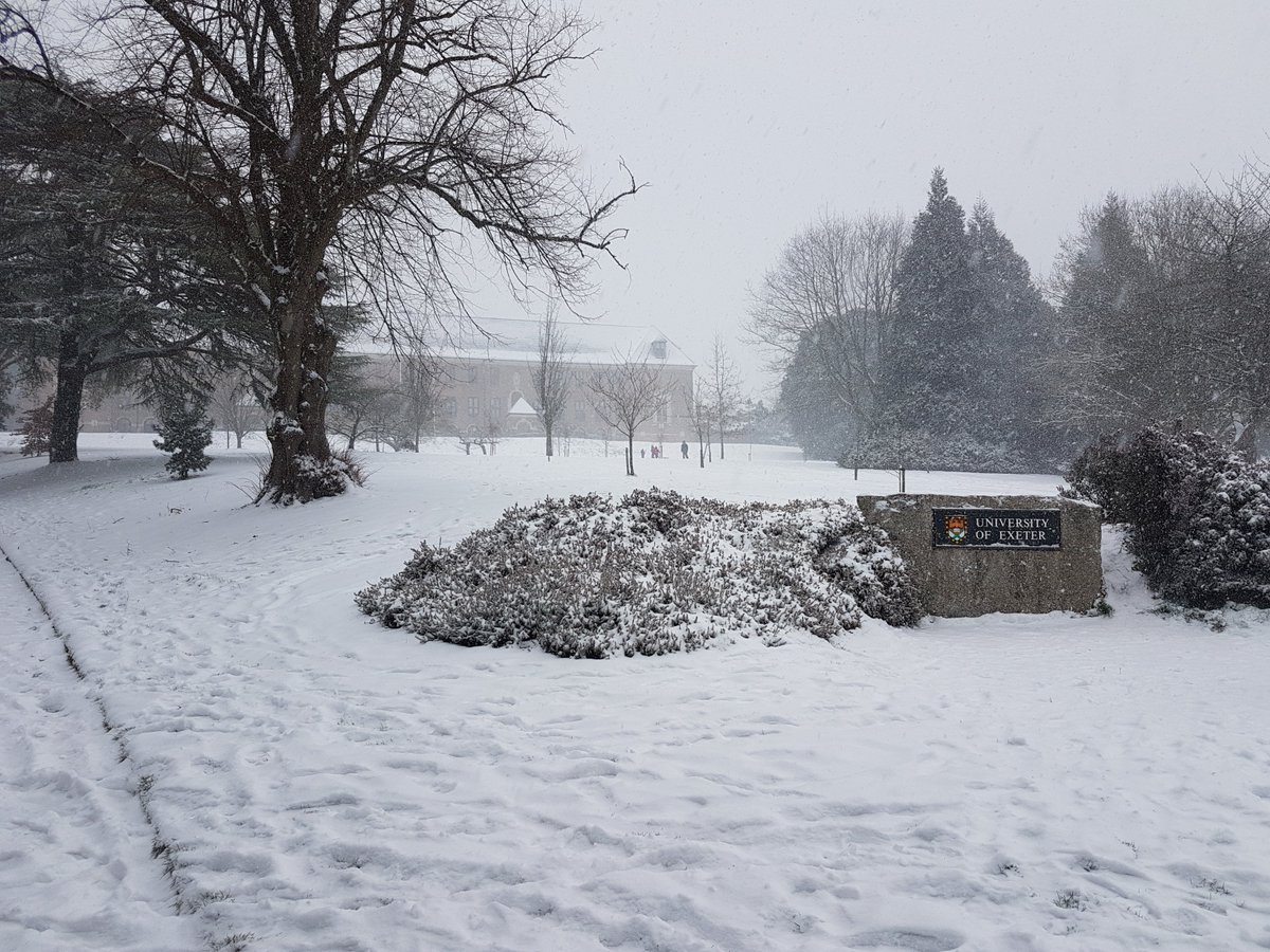 UniofExeterNews's tweet photo. There's #snow place like the @UniofExeter when the #BeastFromTheEast arrives in Devon https://t.co/SG485fssie