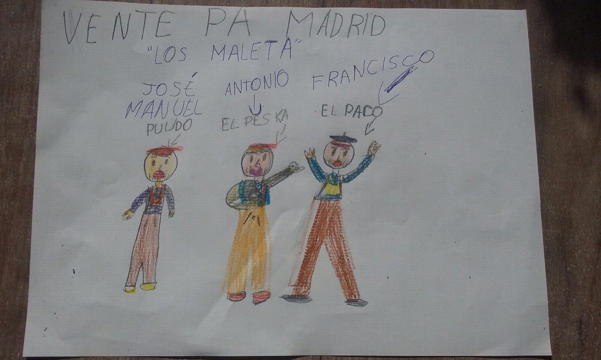 LosMaleta's tweet photo. Un dibujo que nos llega de los sobrinos de nuestro guitarra Antonio. Gracias!!! https://t.co/bWdBDYJzyL