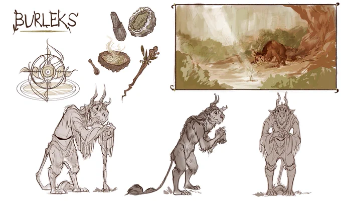 some creature concept designs I did for #TheDarkCrystal competition.His name is Trimwid-he loves talking to trees, making soups, and throwing stones at tree fellers/takers. So basically, me. :D. #illustration #characterdesign #conceptart 