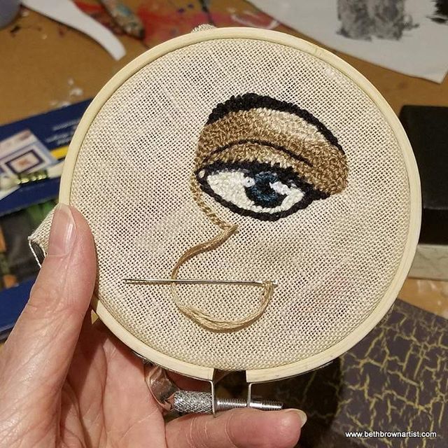 Embroidery, y'all. #embroidery #embroidered #handembroidered #handembroidery #handstitched #handstitch #stitch #slowstitch #embroideryeye #freestyleembroidery #embroiderydrawing #embroideryhoop #embroideryfloss #embroideryart #eyeballart #fiberart #stitc… ift.tt/2t6O1bN