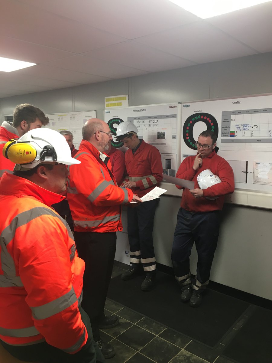 It may be snowing in the UK today, but the skilled team at hydro uk are still endeavouring to keep up with the business demands for all our customers. Our daily morning meetings.  Stay safe out there. #hydro #aluminium #staysafe