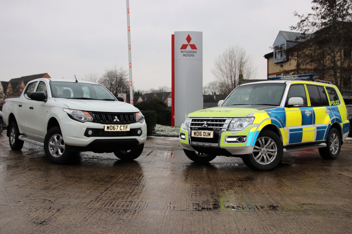 MitsubishiUK's tweet photo. #StormEmma won’t stop the @CotswoldsPolice from doing its amazing work! We’re happy to loan two of our fleet vehicles to help them tackle adverse weather conditions in service. https://t.co/NT41CdCIEk