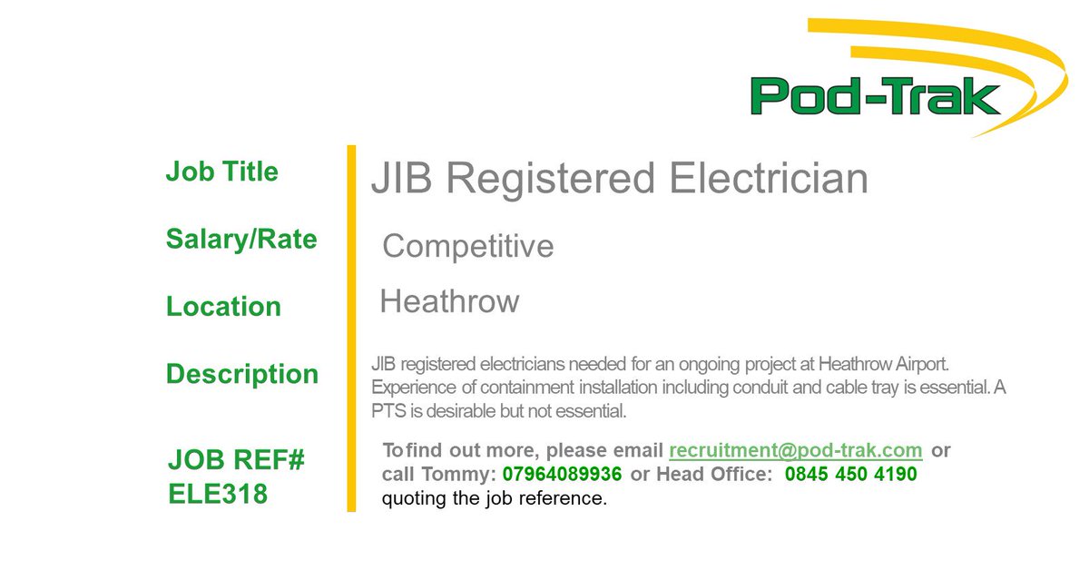 WE ARE HIRING!
See details below for more information 
Please no agencies. #railjobs #hiring #jobs #Electrician