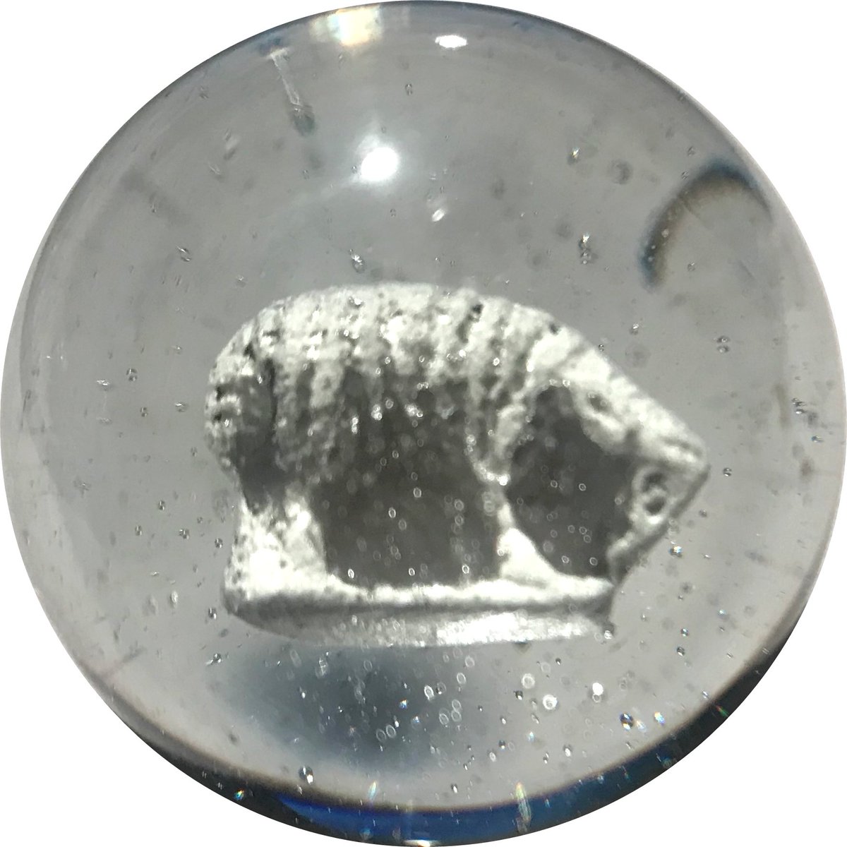 CollectMarbles's tweet image. Sulphide. Grazing Sheep. Germany. Circa  1860-1920. 1-5/8". Estimated value $40-$75 due to polished surface. #marbleoftheday #marble  #marbles #marblecollecting  @CollectMarbles