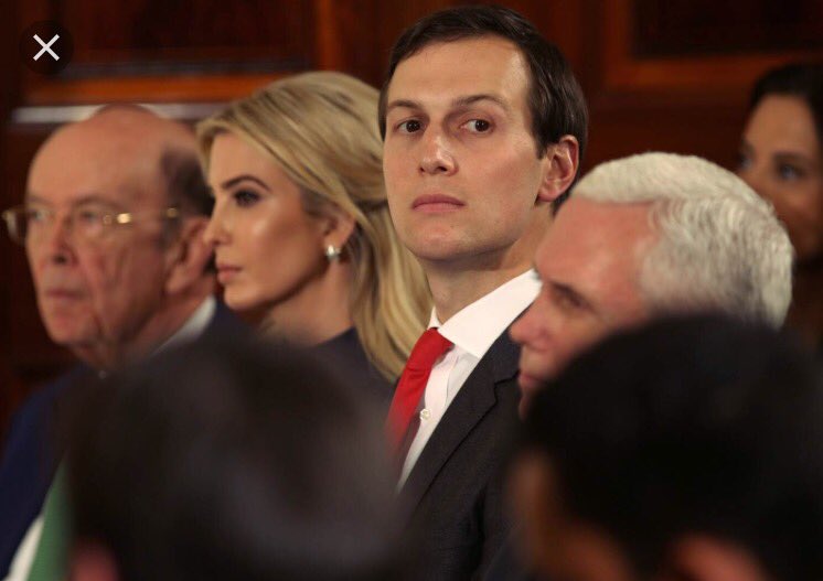 DonaldJFrumPee's tweet photo. #ThursdayThoughts Here we see our boy Jared waiting and waiting for his check to arrive. Had to be a long day https://t.co/nZ9bWyXw4C