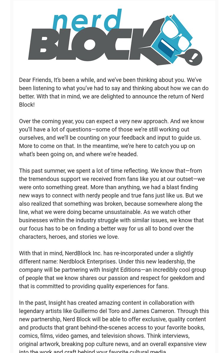ScholarlyGamer's tweet image. You&apos;re coming back @NerdBlock?

What about all of us who you pretty much stole money from last year? The email below didn&apos;t mention any of that. You owe me, and many others, a lot in compensation.

You went AWOL with our money and now we&apos;re supposed to trust you?

#NerdBlock