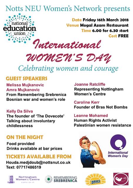 Round off the week with <a href="/NEUMidlands/">NEUnion_Organising_WestMidlands</a> and some brilliant guest speakers from <a href="/BrasnotBombs/">Bras Not Bombs</a> @nottswcentre and more #PressForProgress #IWD2018