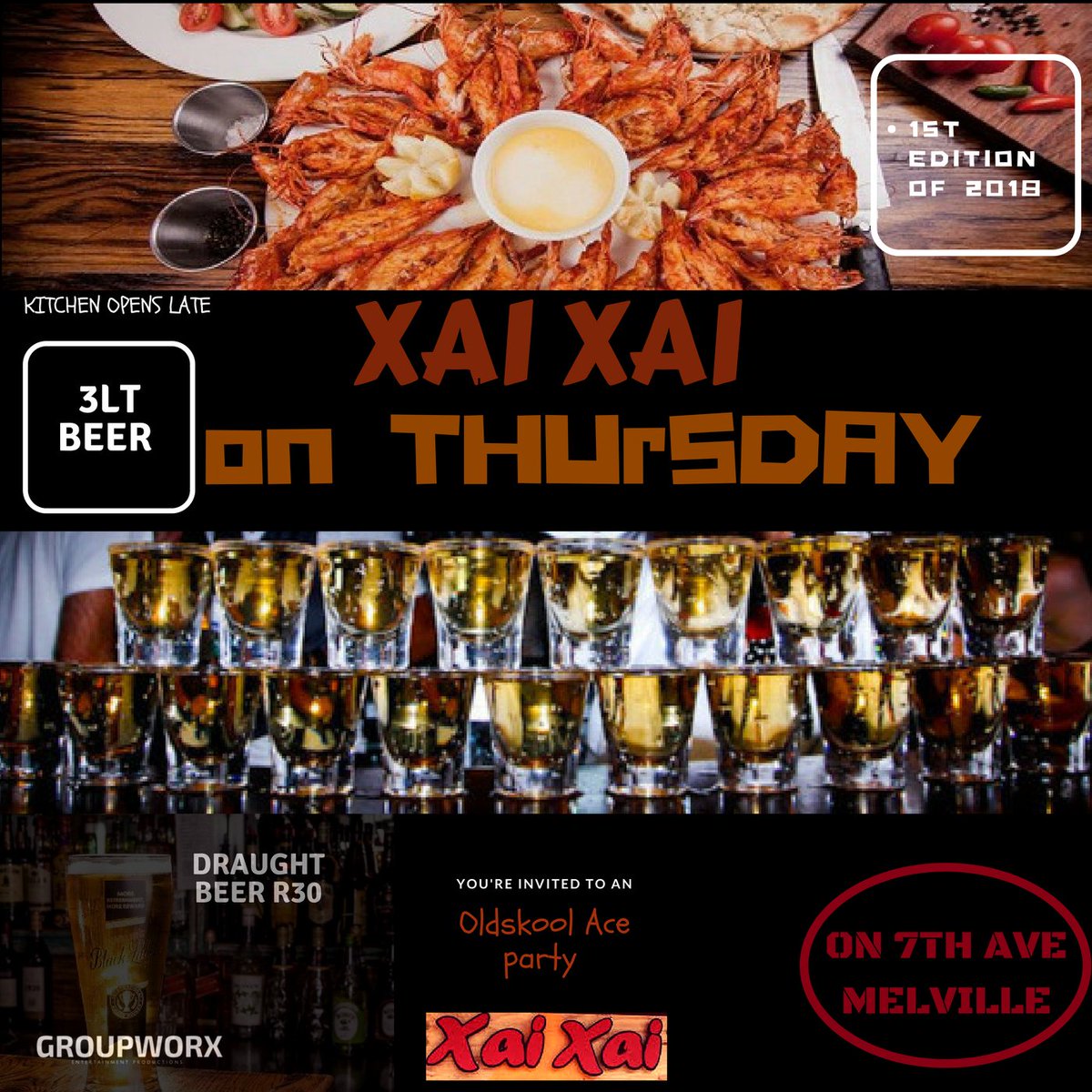OldskoolAce's tweet photo. 1st night of my residency at Xai Xai in Melville tonight. Come out to the Oldskool Show.β β π₯π₯#Congratulations2018 https://t.co/xrVYnzy03e