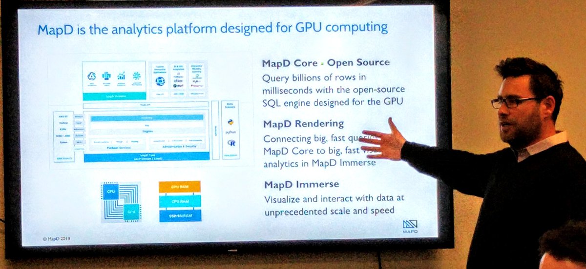 CDP_FST's tweet photo. .@granthalloran presenting the structure of the @MapD solution #NoSQL #SQL #BigData #Analytics #GPU #FastDB #ITPT https://t.co/i1Zm3btYwi