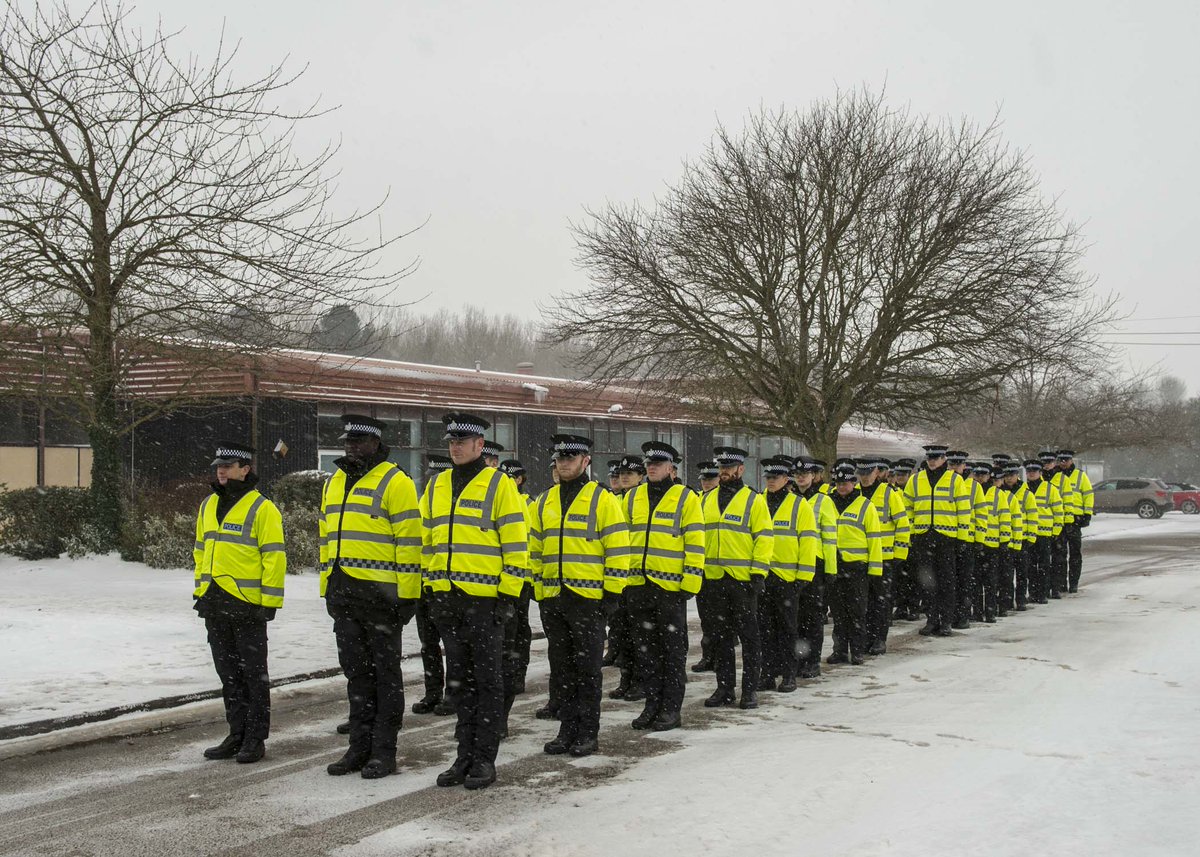 MODPolice's tweet photo. New recruits being #putthroughtheirpaces out in the #snow today. #Letitsnow #Snowmageddon #Businessasusual https://t.co/VMSQpJuJns