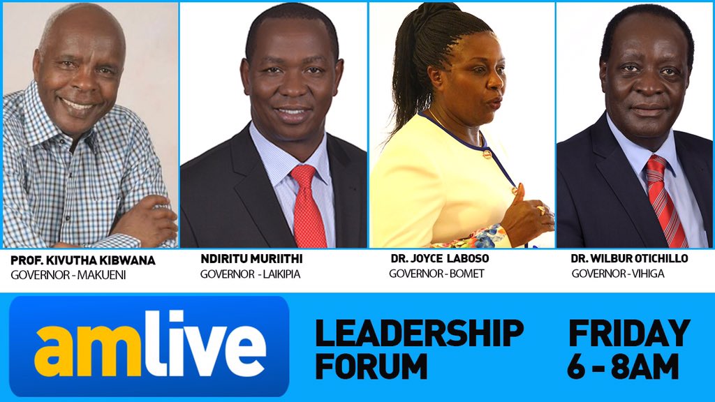 Join me tomorrow  from 6am as I host@governorkibwana <a href="/LabosoJoyce/">Governor Dr Laboso</a> <a href="/Otichilo/">Hon. Otichilo</a> <a href="/NdirituMuriithi/">Ndiritu Muriithi</a> on the Leadership Forum #AMLiveNTV